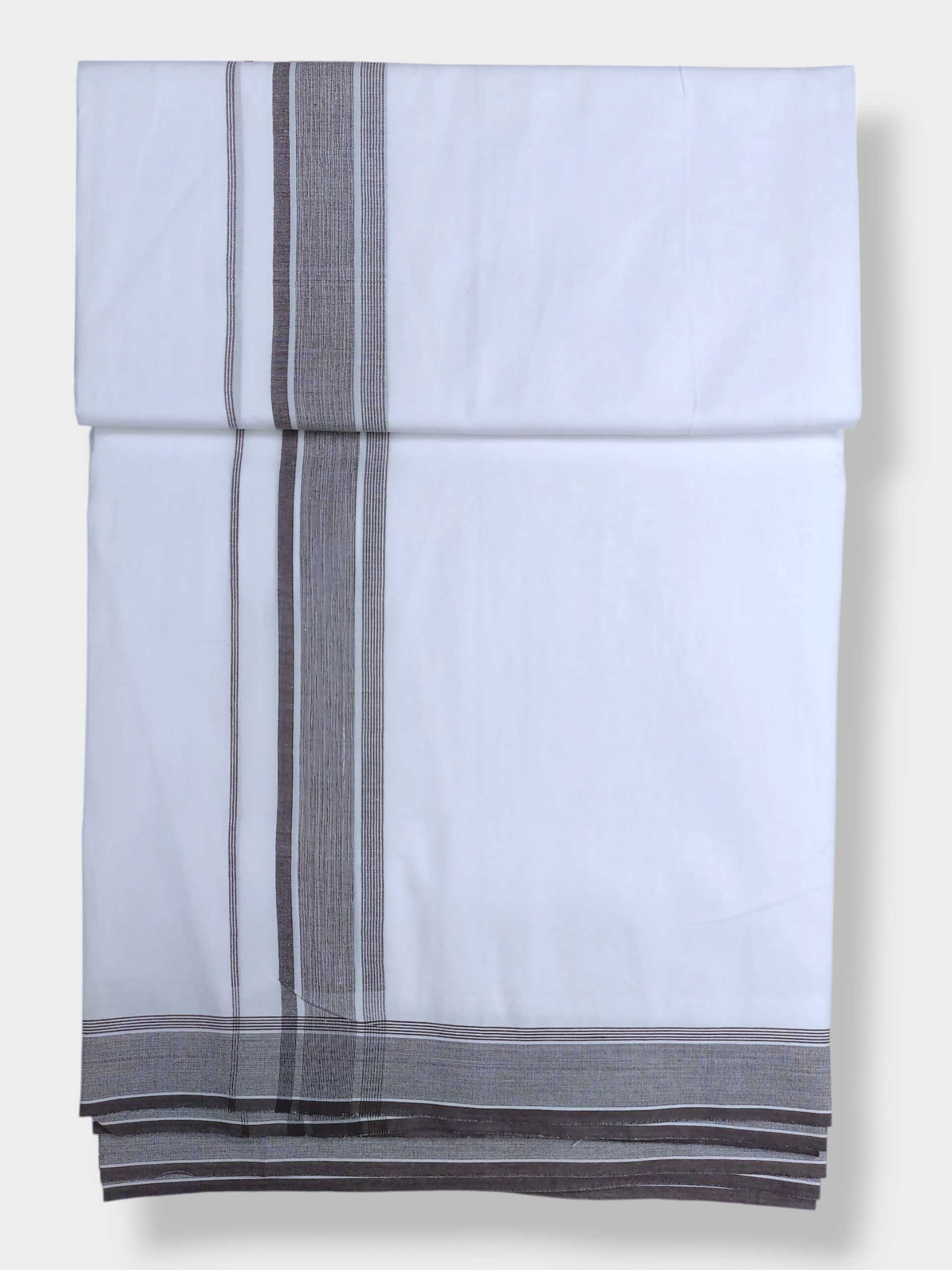 Pure White Cotton Men's Double Dhoti