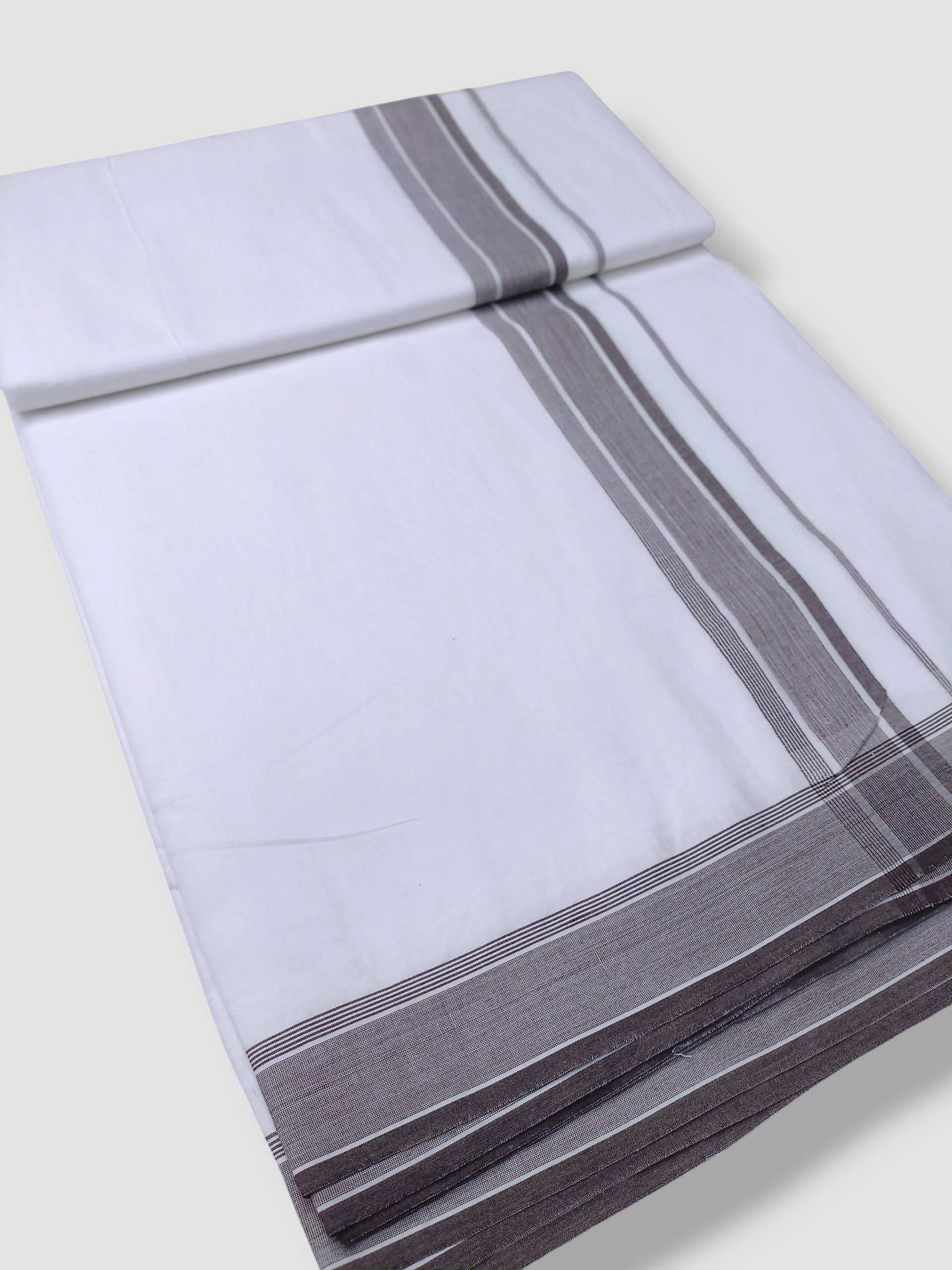 Pure White Cotton Men's Double Dhoti
