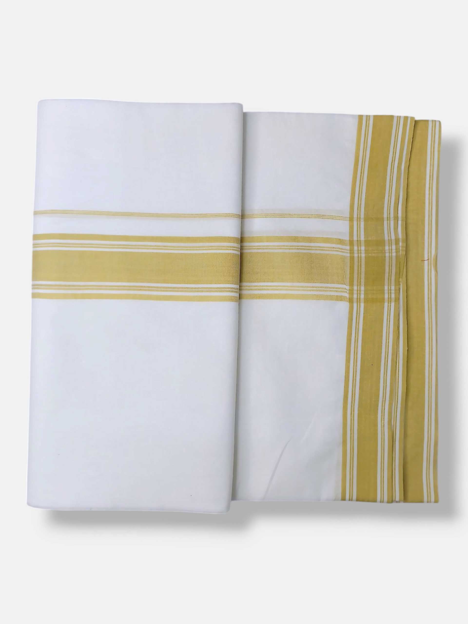 Pure White Cotton Men's Double Dhoti