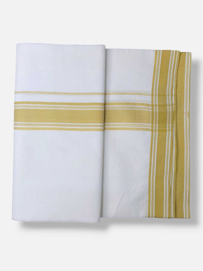Pure White Cotton Men's Double Dhoti