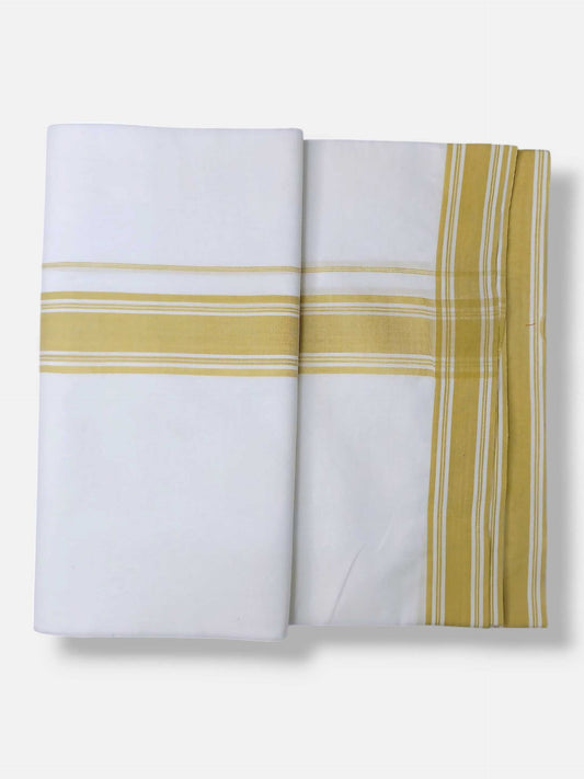 Pure White Cotton Men's Double Dhoti