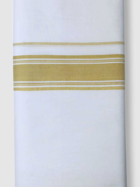 Pure White Cotton Men's Double Dhoti