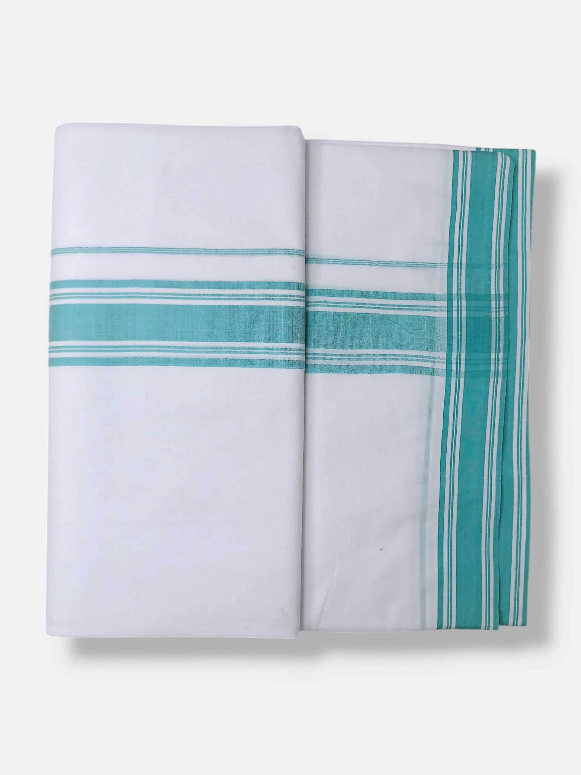 Pure White Cotton Men's Double Dhoti