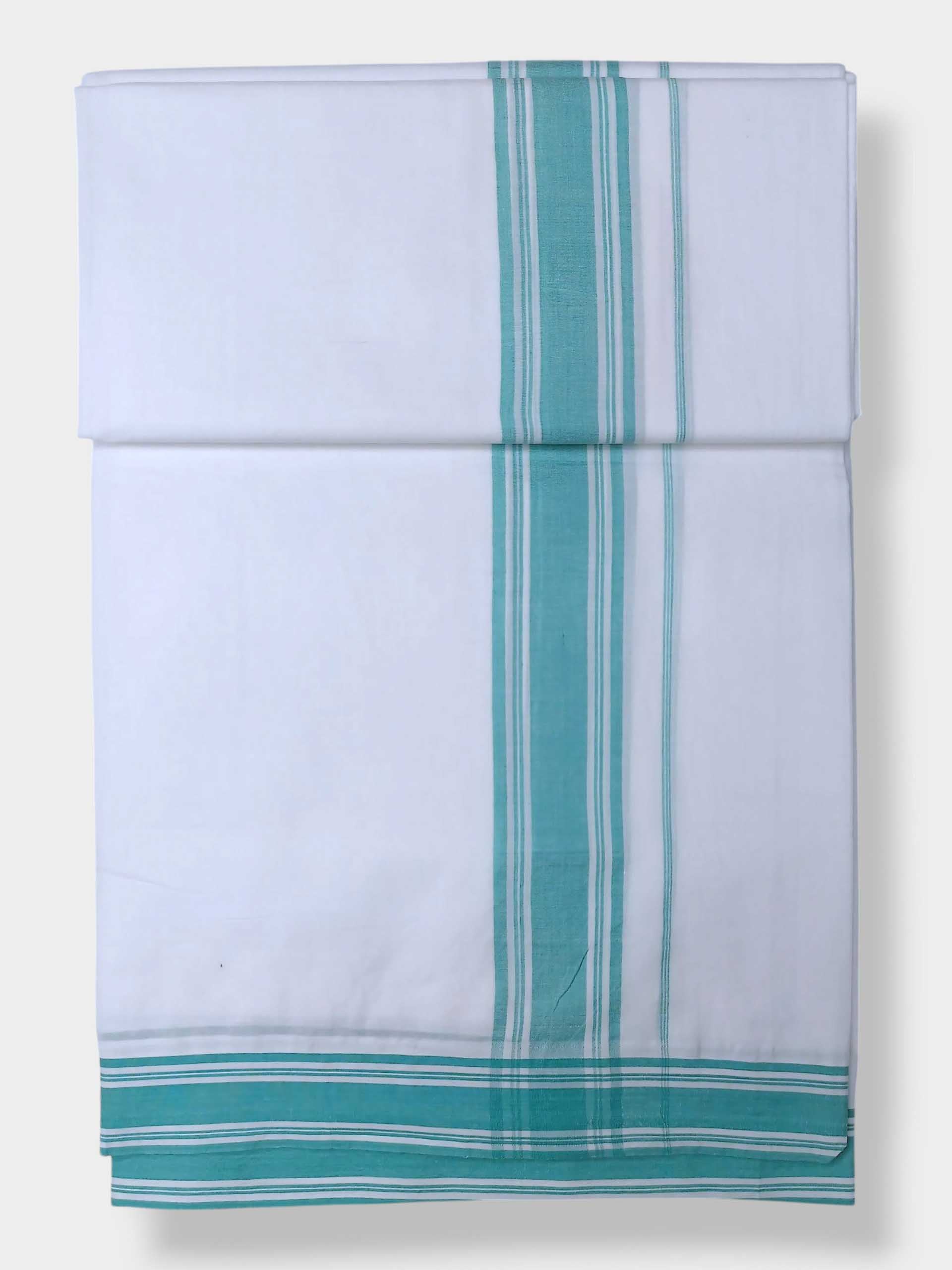 Pure White Cotton Men's Double Dhoti