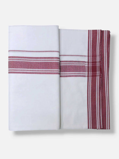 Pure White Cotton Men's Double Dhoti