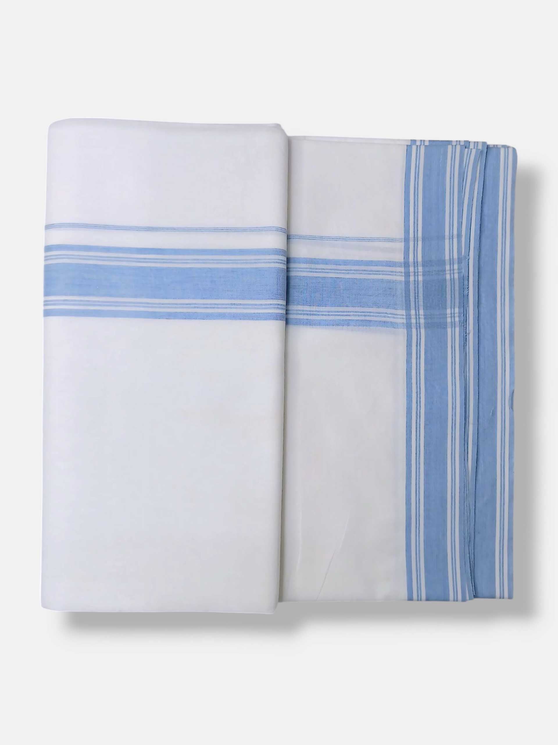 Pure White Cotton Men's Double Dhoti