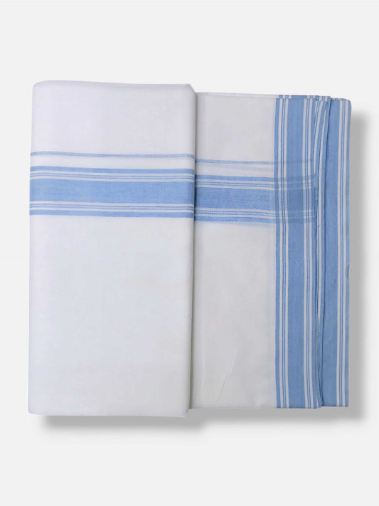Pure White Cotton Men's Double Dhoti