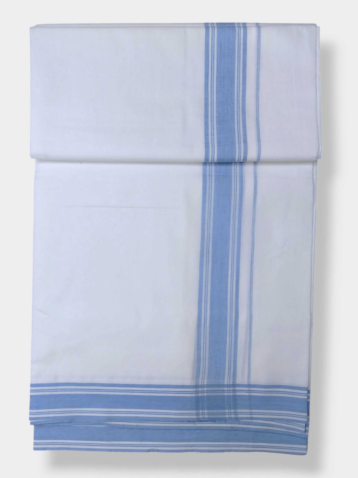 Pure White Cotton Men's Double Dhoti