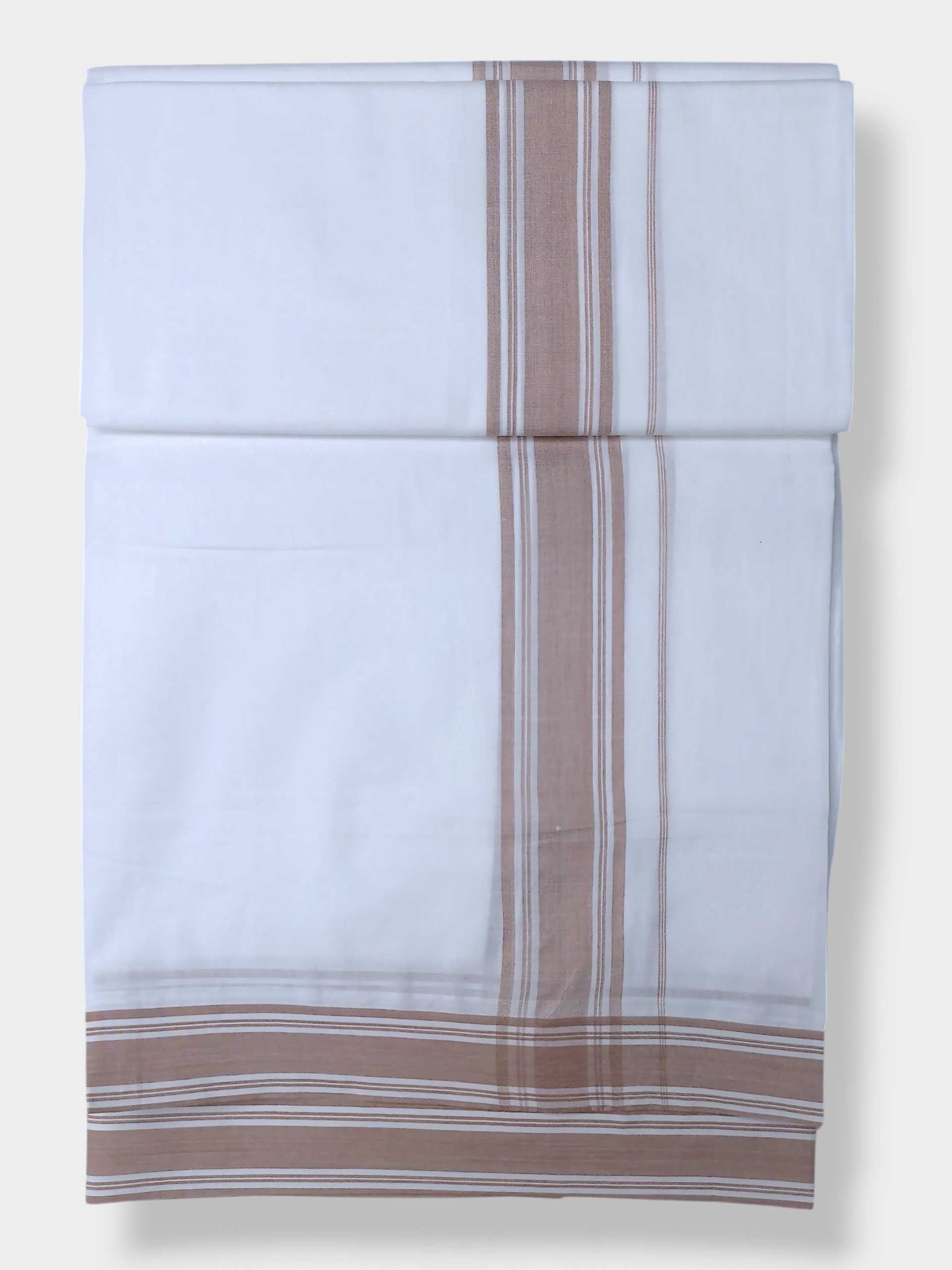 Pure White Cotton Men's Double Dhoti