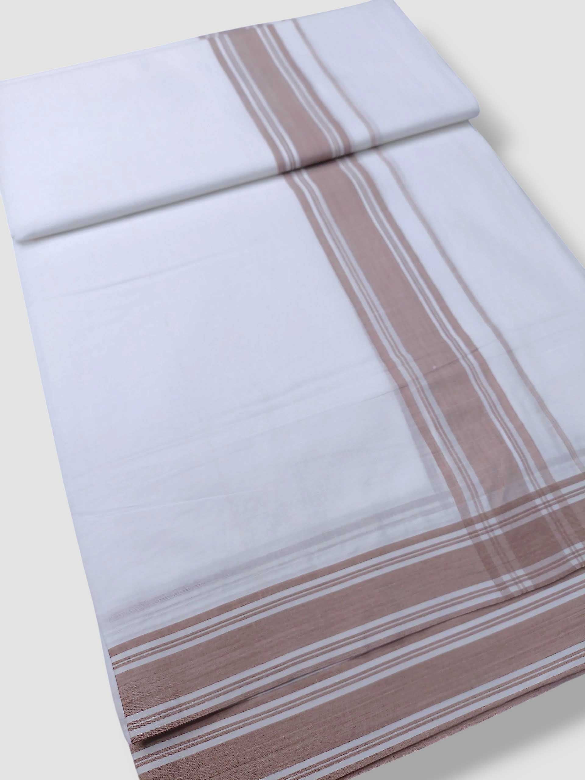 Pure White Cotton Men's Double Dhoti