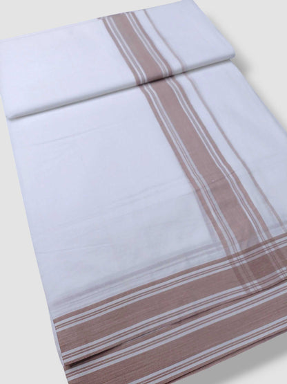 Pure White Cotton Men's Double Dhoti