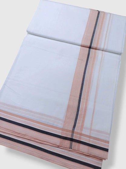 Pure White Cotton Men's Double Dhoti