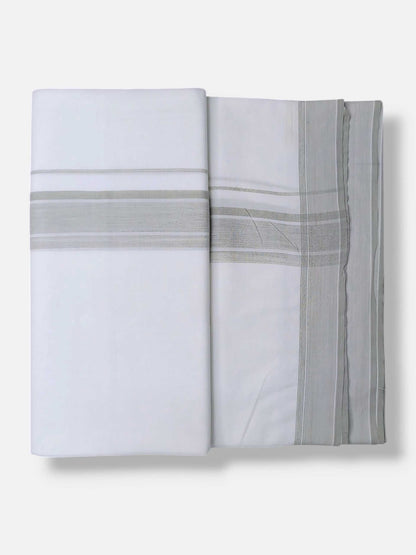 Pure White Cotton Men's Double Dhoti