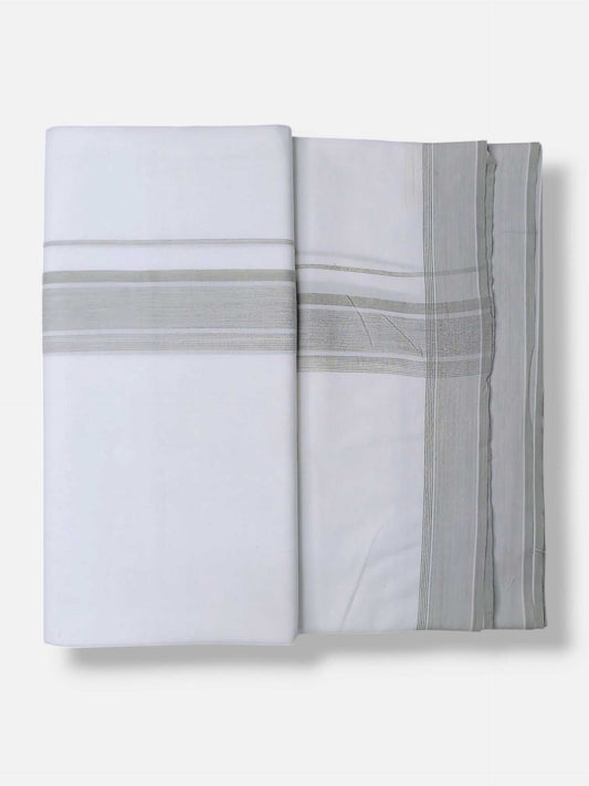 Pure White Cotton Men's Double Dhoti