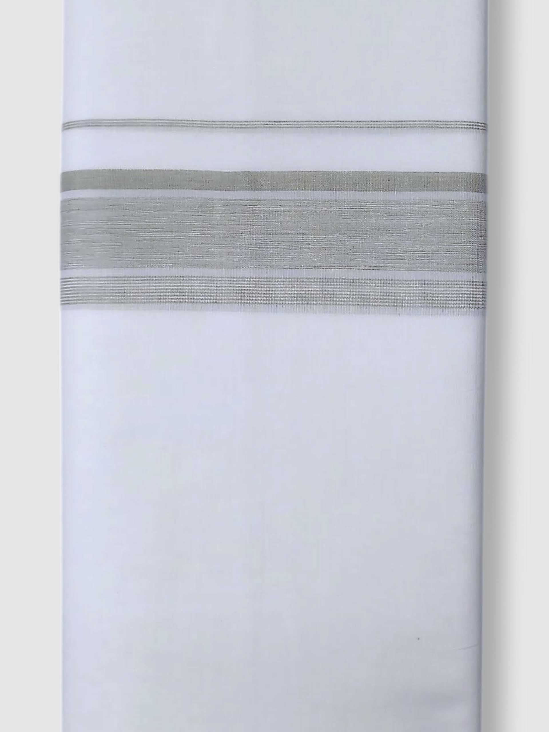 Pure White Cotton Men's Double Dhoti