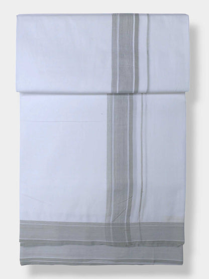 Pure White Cotton Men's Double Dhoti