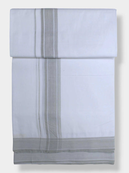 Pure White Cotton Men's Double Dhoti