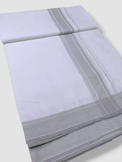 Pure White Cotton Men's Double Dhoti