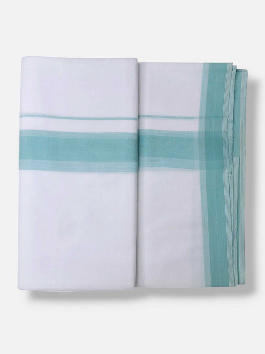 Pure White Cotton Men's Double Dhoti