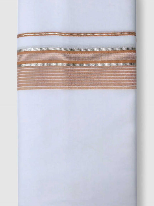 Pure White Cotton Men's Double Dhoti