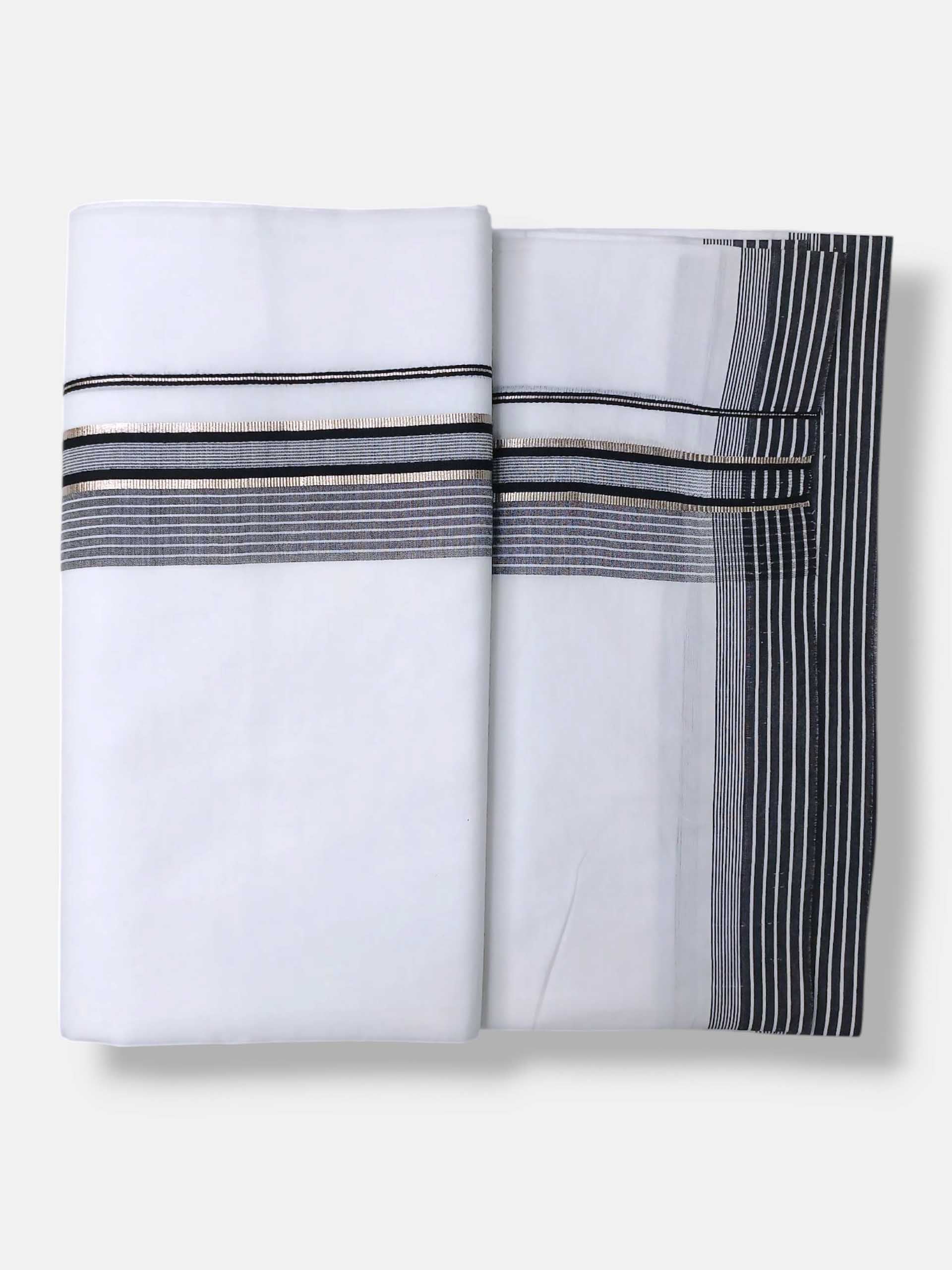 Pure White Cotton Men's Double Dhoti