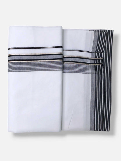 Pure White Cotton Men's Double Dhoti