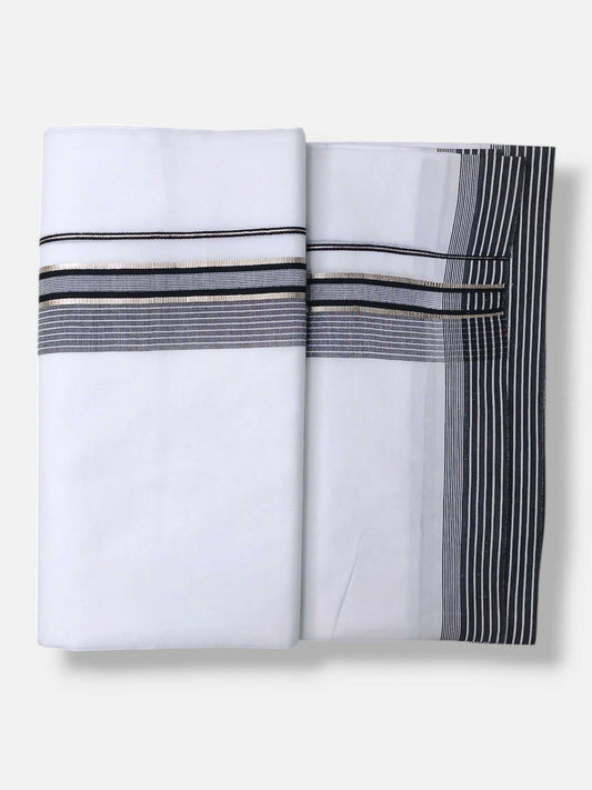 Pure White Cotton Men's Double Dhoti