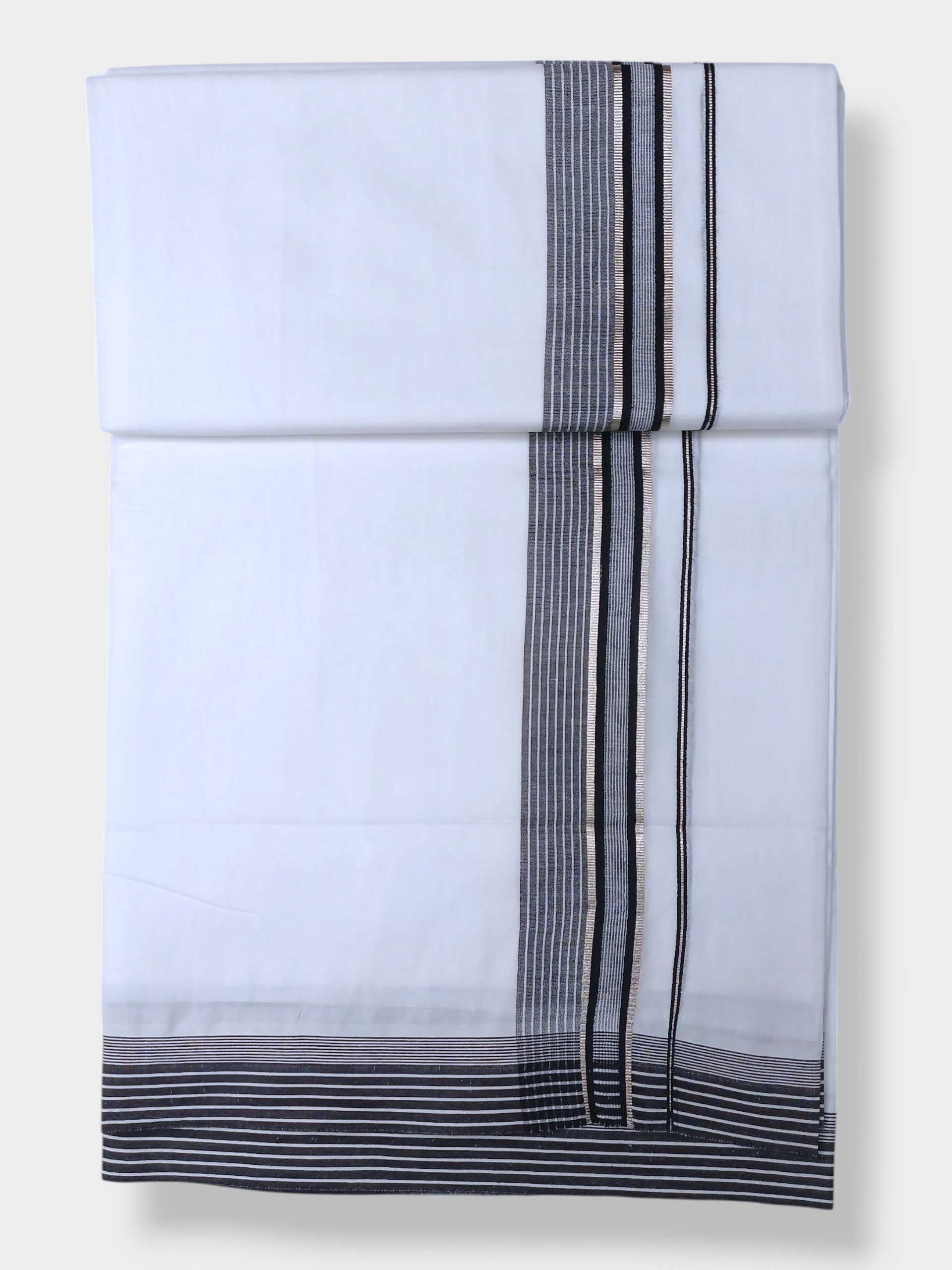 Pure White Cotton Men's Double Dhoti