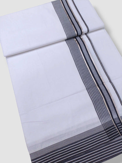 Pure White Cotton Men's Double Dhoti