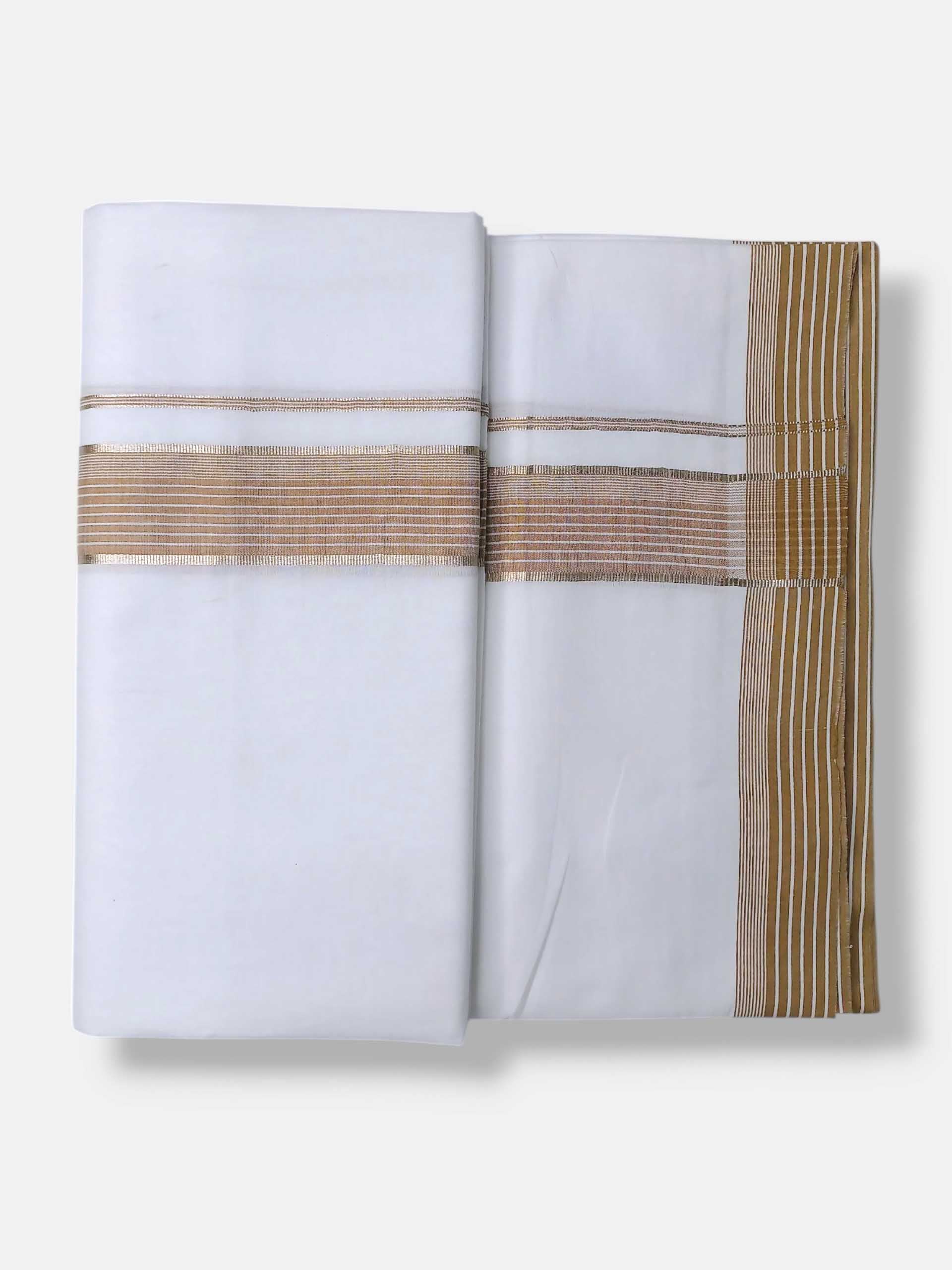 Pure White Cotton Men's Double Dhoti