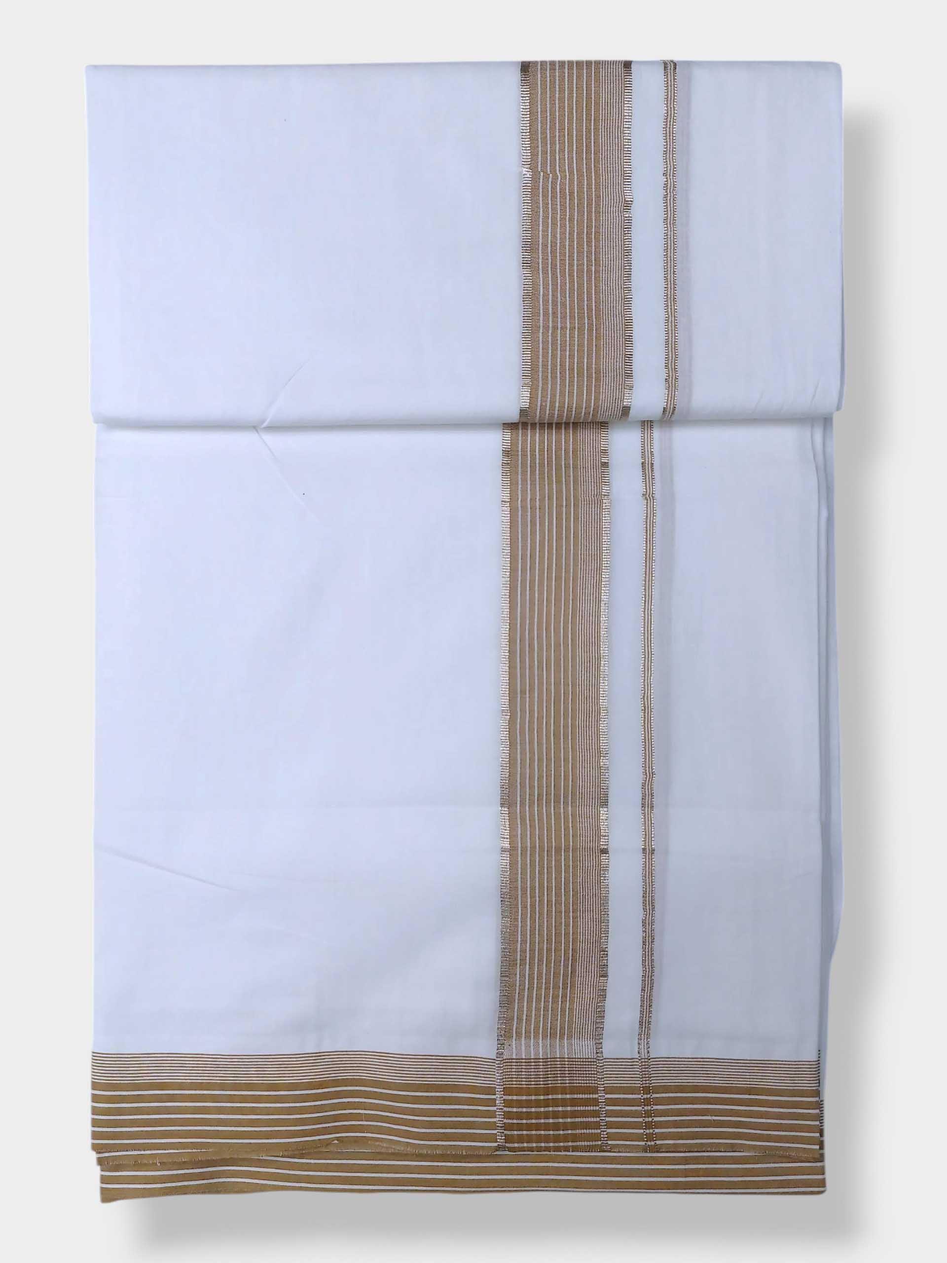 Pure White Cotton Men's Double Dhoti
