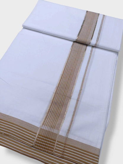 Pure White Cotton Men's Double Dhoti