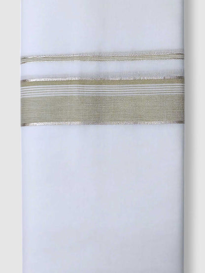 Pure White Cotton Men's Double Dhoti