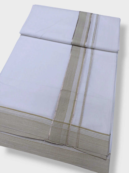 Pure White Cotton Men's Double Dhoti