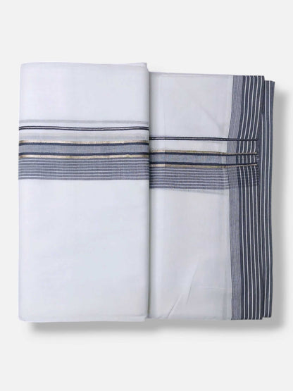 Pure White Cotton Men's Double Dhoti