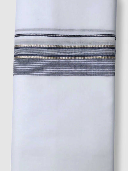 Pure White Cotton Men's Double Dhoti