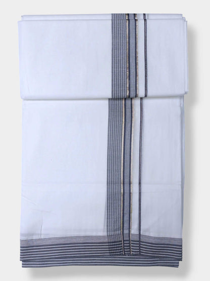 Pure White Cotton Men's Double Dhoti