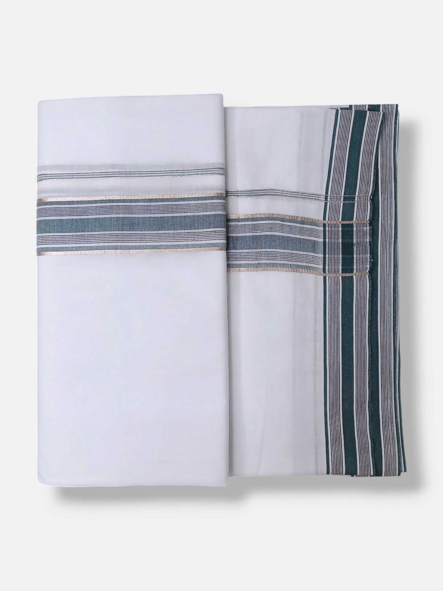 Pure White Cotton Men's Double Dhoti