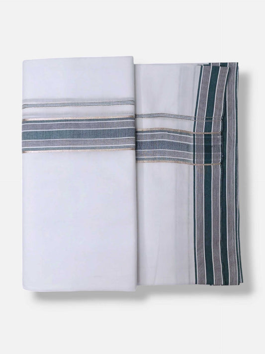 Pure White Cotton Men's Double Dhoti