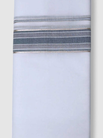 Pure White Cotton Men's Double Dhoti