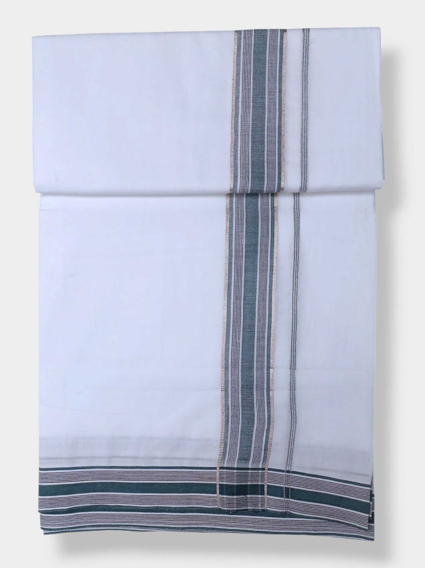 Pure White Cotton Men's Double Dhoti
