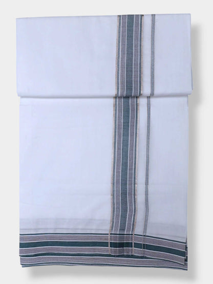 Pure White Cotton Men's Double Dhoti