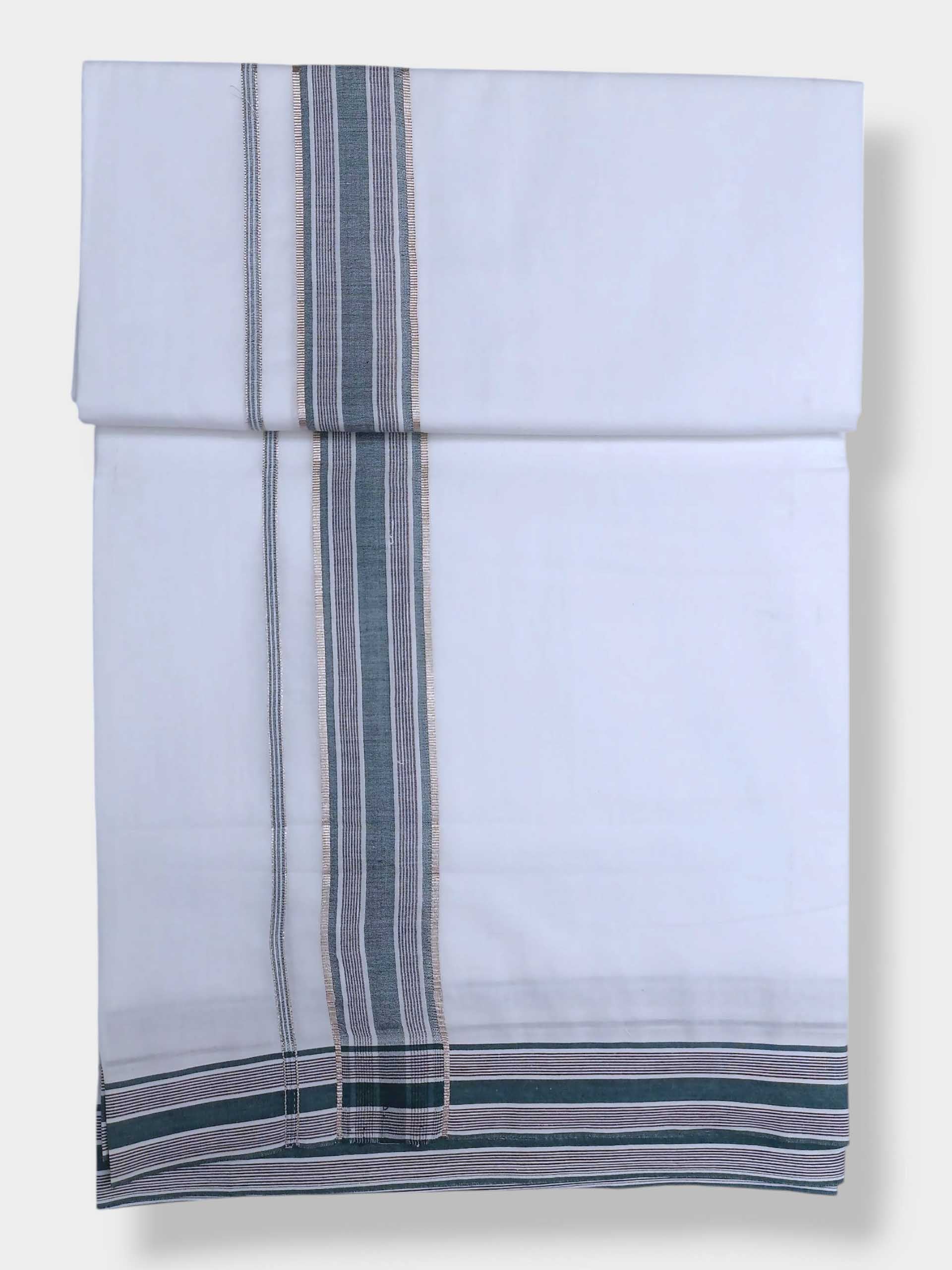 Pure White Cotton Men's Double Dhoti