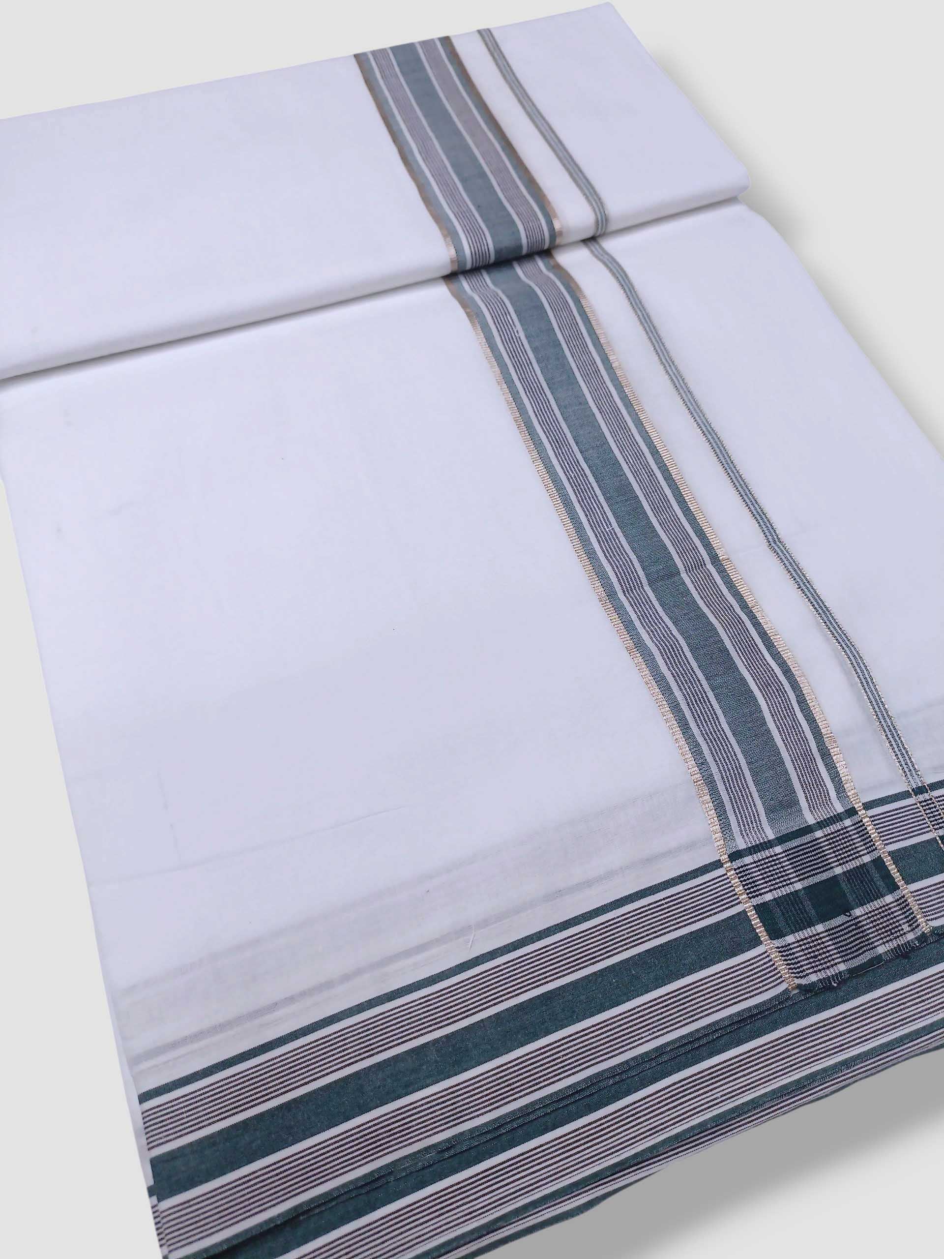 Pure White Cotton Men's Double Dhoti