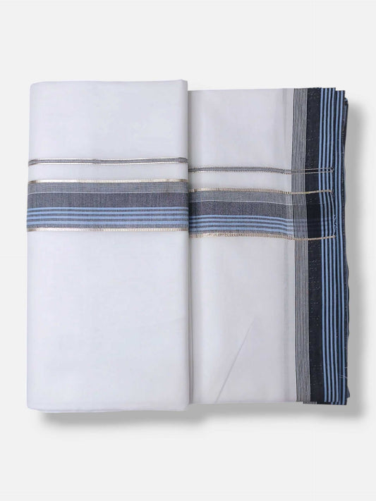 Pure White Cotton Men's Double Dhoti