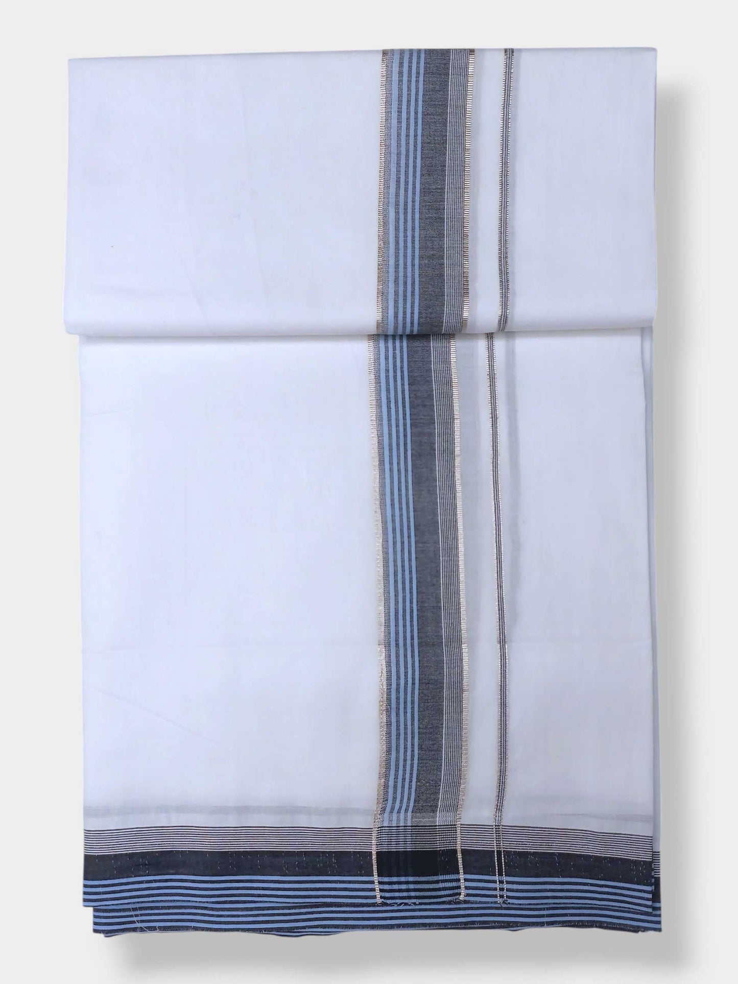 Pure White Cotton Men's Double Dhoti