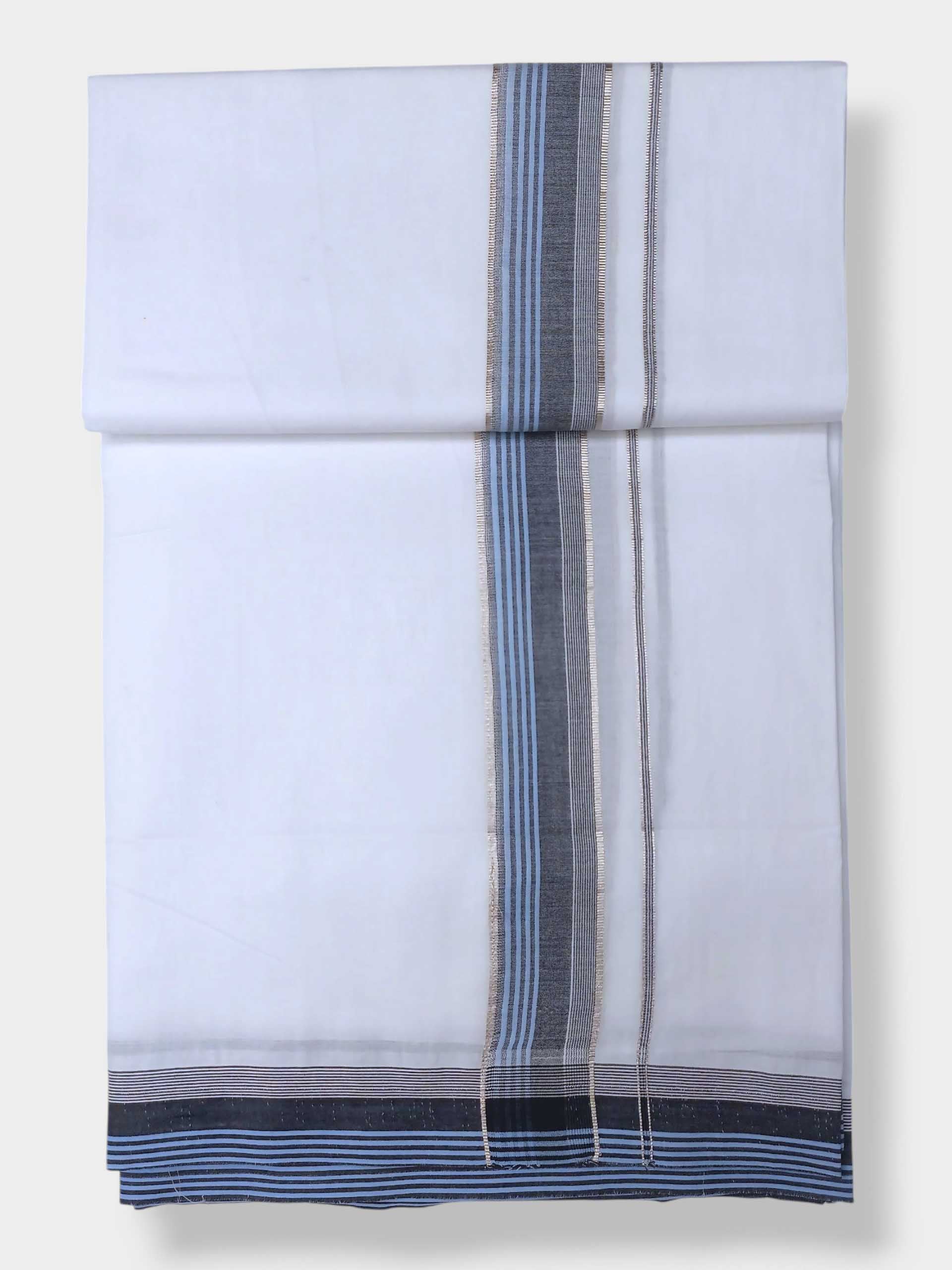 Pure White Cotton Men's Double Dhoti