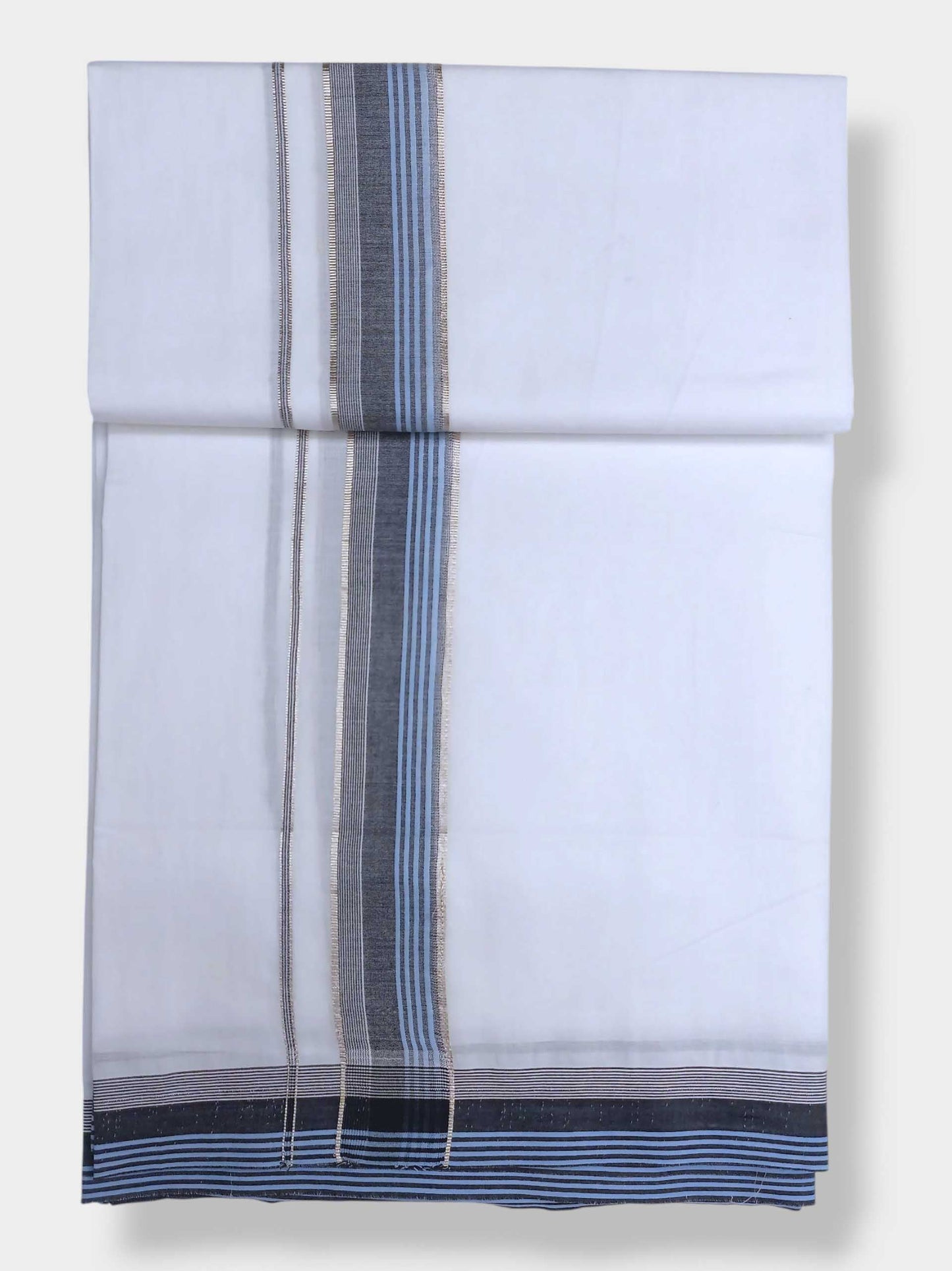 Pure White Cotton Men's Double Dhoti