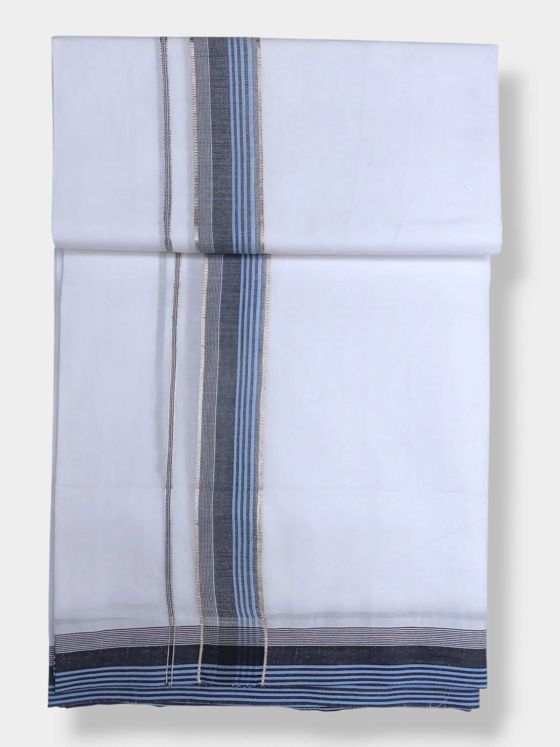 Pure White Cotton Men's Double Dhoti