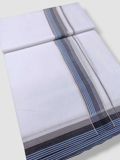 Pure White Cotton Men's Double Dhoti